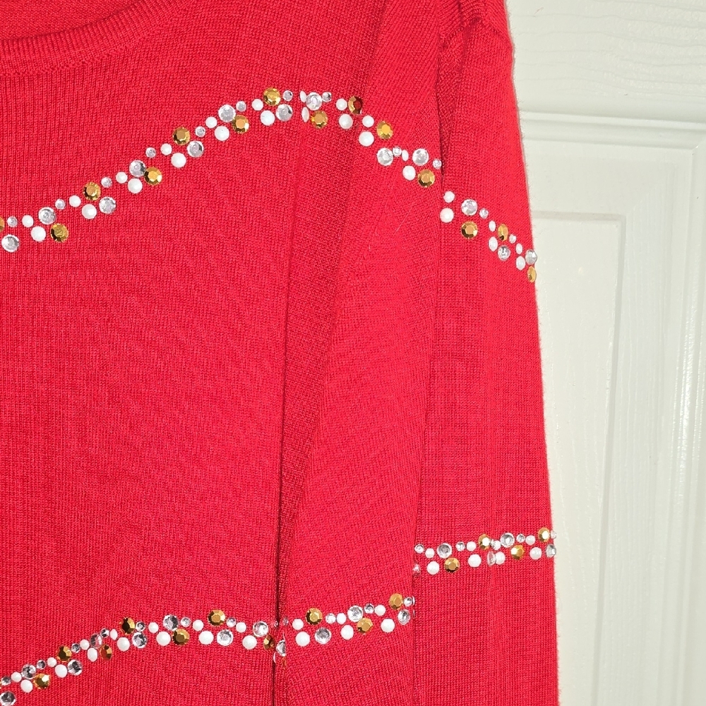 Ruby Rd. Red Crewneck Knit Top - Picture 2 of 4